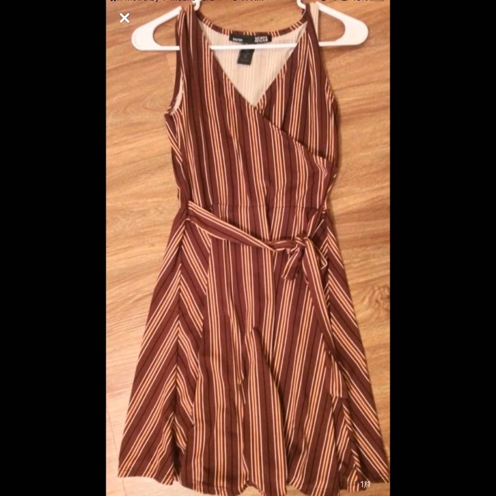 Striped wrap dress